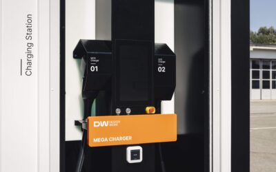 CCS- und MCS-Anschluss an einer Ladestation von Designwerk in der Nahaufnahme