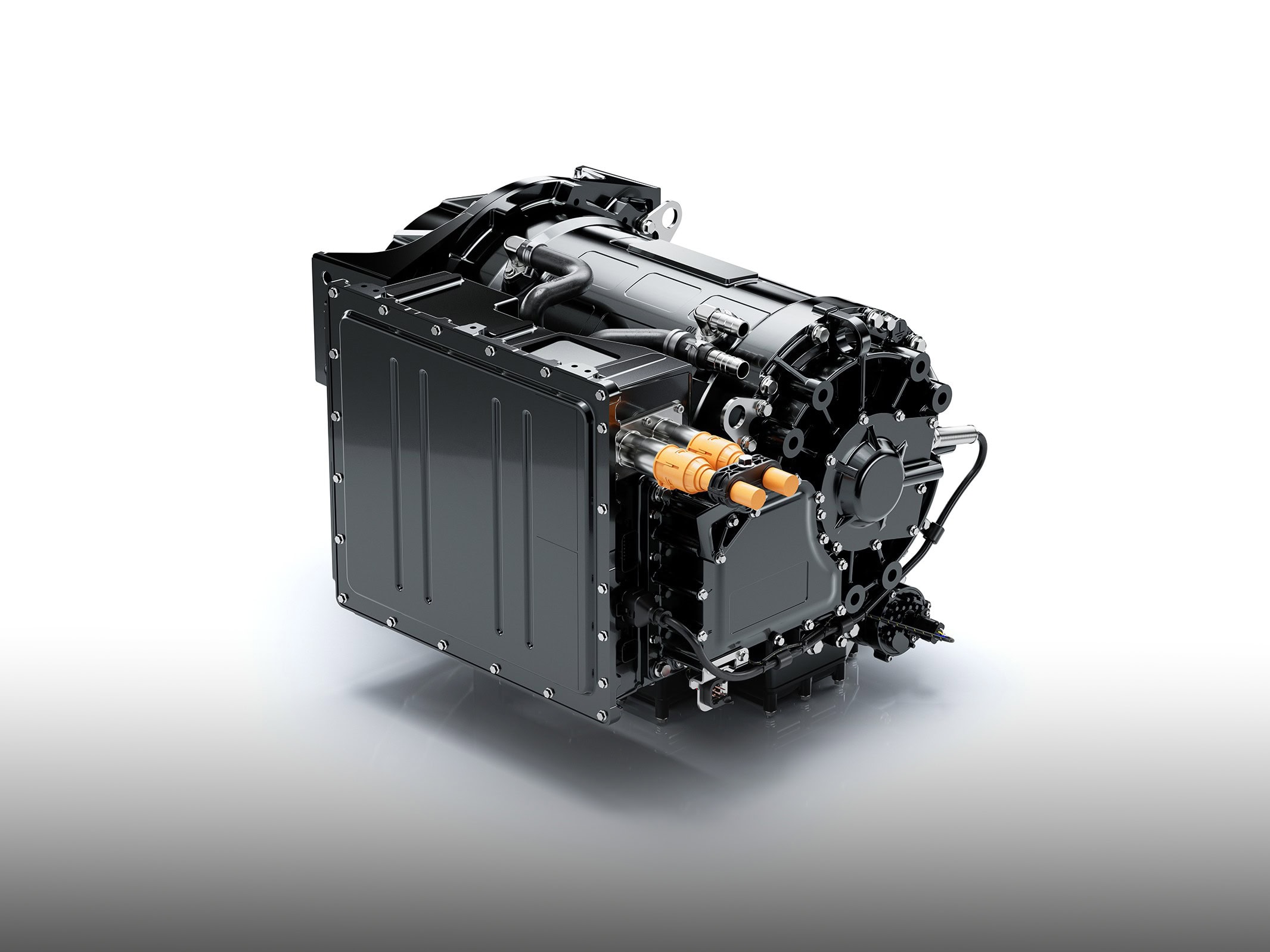 Elektrisches Antriebssystem VEDS 2.2 von Driventic als kompakte Einheit, Studioaufnahme vor neutralem Hintergrund