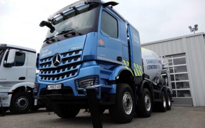 Vierachsiger eArocs 400 mit Zentralmotor und 3-Gang-Getriebe. aufgebaut als Fahrmischer