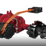 Studioaufnahme einer E-Achse namens „ELECTRAAX“ aus einer Kooperation von Hendrickson und Driventic