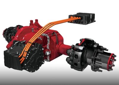 Neue E-Achse von Driventic und Hendrickson Studioaufnahme einer E-Achse namens „ELECTRAAX“ aus einer Kooperation von Hendrickson und Driventic