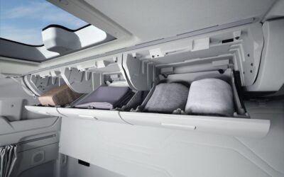 Innenansicht eines Ford F-MAX mit Blick auf die Schränke an der Rückwand