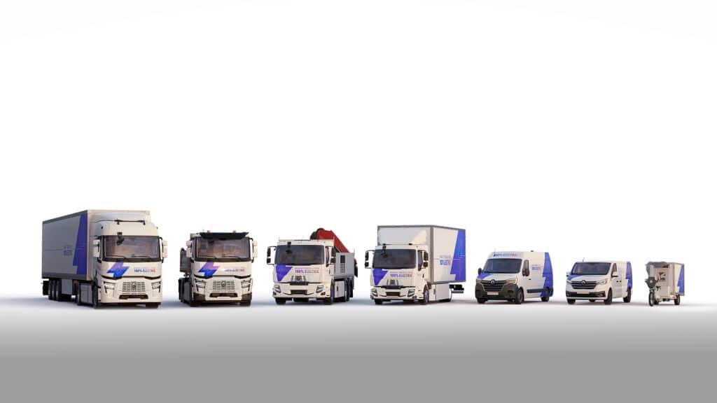 Renault Trucks Jahresergebnisse 2023 Gruppenbild Elektro-Lkw