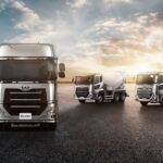 Drei Lkw aus der Baureihe Quon des japanischen Herstellers UD Trucks.
