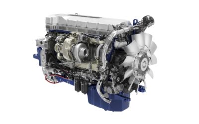 Studioaufnahme des neuen 13-Liter-Motors der Volvo-Gruppe in Gas-Version für Erdgas oder Bio-Methan